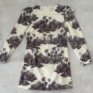 Tuckernuck Dark Purple and Cream Scenic Print Dress